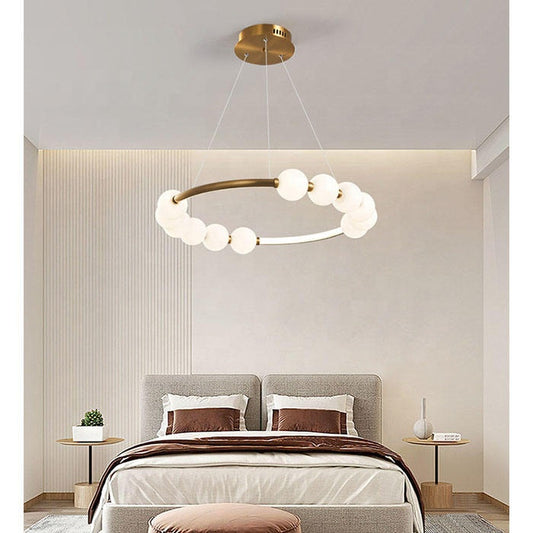 LED Acrylic Pendant Light Nova 57W with Remote Control, Dimmable, 3000K/4000K/6000K, Gold, Metal and Acrylic