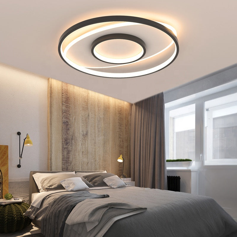 LED chandelier with Figurato remote control, 120W, 3 circles, cold/hot/neutral light, unstable, black