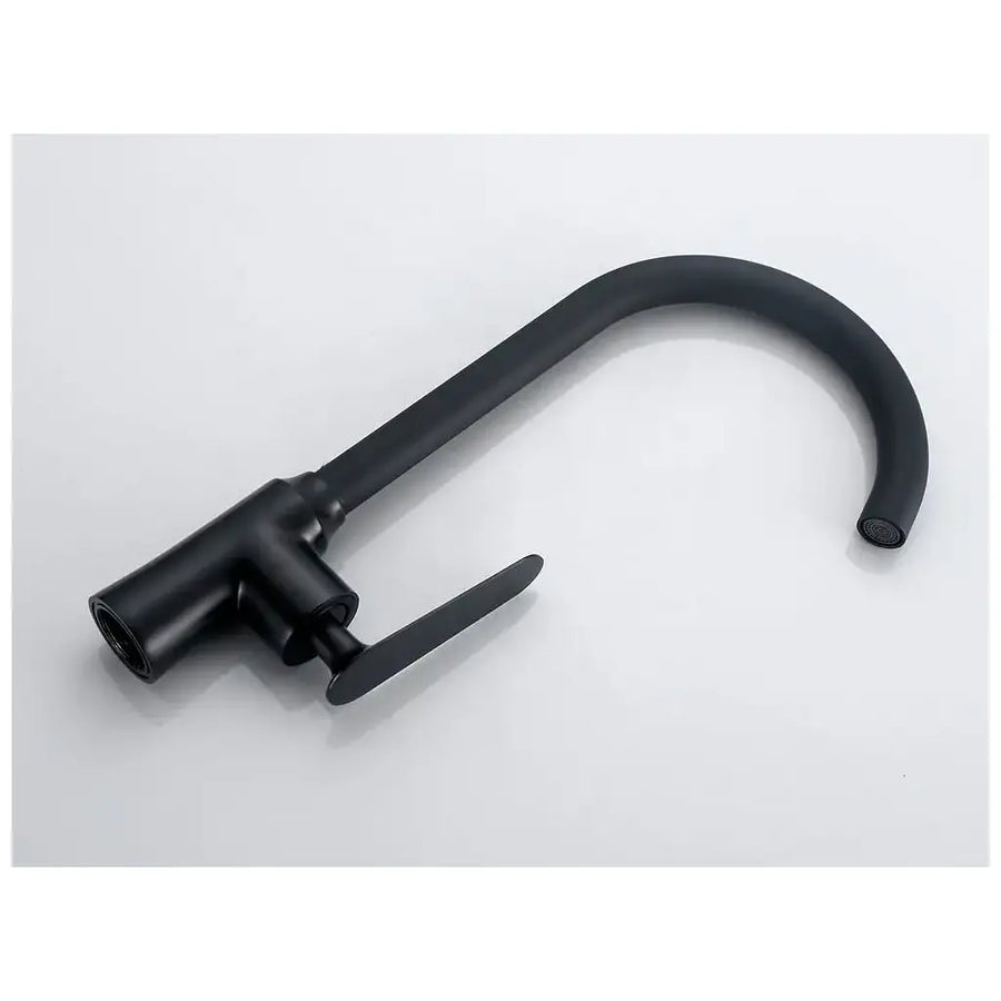 Ceramic Cartridge Basin Mixer Black Rotating Spout Connections Included EC01