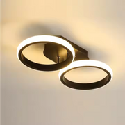 LED LED ELIO CELIO, 16W, 2 circles, cold/hot/neutral light, black