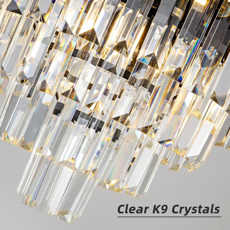 BLOIS Crystal Chandelier 10x E27 Black Gold