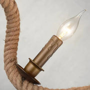 Rope Chandelier, 3*E27, Brown, Metal and Rope
