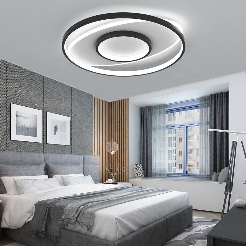 LED chandelier with Figurato remote control, 120W, 3 circles, cold/hot/neutral light, unstable, black