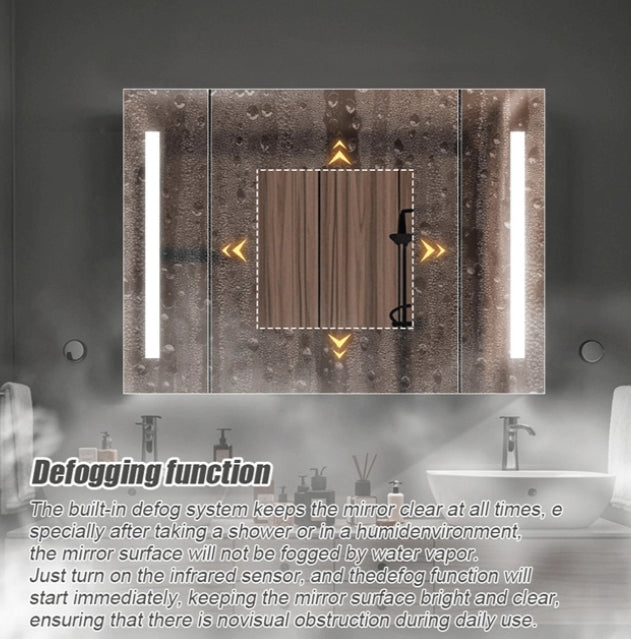 Theresa Wardrobe With LED Mirror DBP125 100x70 Grey