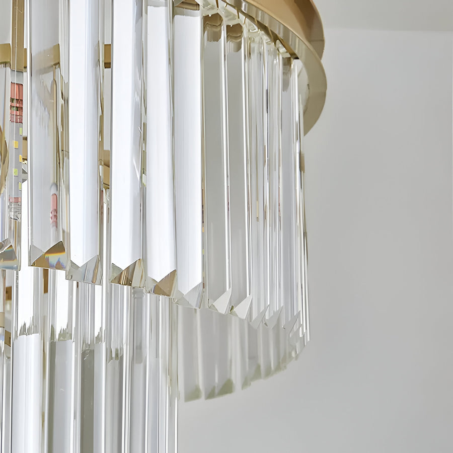 CHAMBORD Eleganza Crystal Chandelier 8xE14, Diameter 48cm, Matte Gold, Adjustable Height