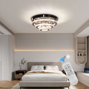 Crystal LED Chandelier LLC151/500CH, 64W, 3 Elements, Cold/Warm/Neutral light, Dimmable, Shiny Chrome
