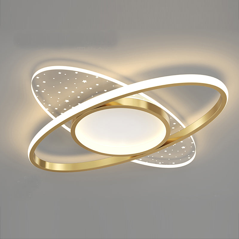 LED chandelier with remote control VARIO 61W, Oval, Cold/Warm/Neutral light, Dimmable, Gold