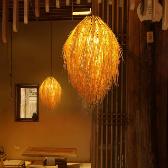 Vintage Chandelier Straw LV810, 1xE27, Rustic, 38cm, Yellow Vintage Chandeliers Default Title Alessandro Design