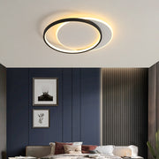 LED chandelier with remote control chiara geometry, 120W, 3 circles, cold/hot/neutral light, unstable, black