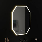 Polygon LED mirror, 60X80cm, Hexaluce MotionGlow Marcello sensor, De-fogging system, Clock & Thermometer, Dimable
