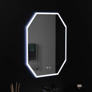 Polygon LED mirror, 60X80cm, Hexaluce MotionGlow Marcello sensor, De-fogging system, Clock & Thermometer, Dimable