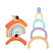 Rainbow Pull Toy Snail Mother and Baby