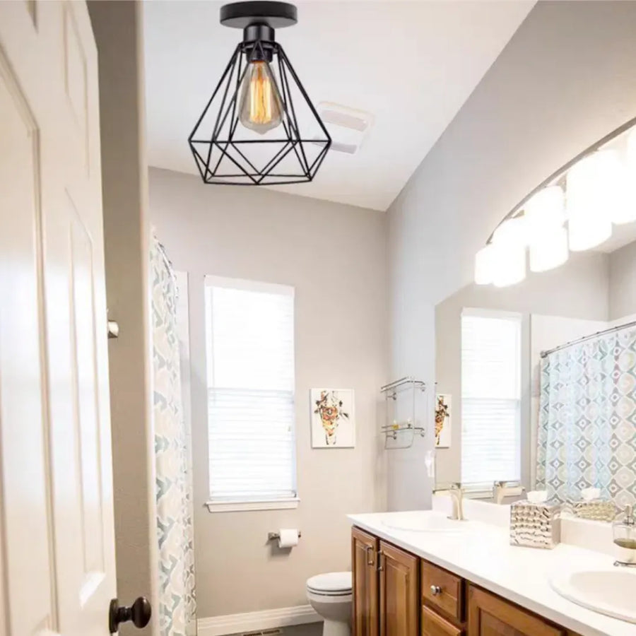 Chandelier with Lampshade, GRACIE, Diamond, 1XE27, Black