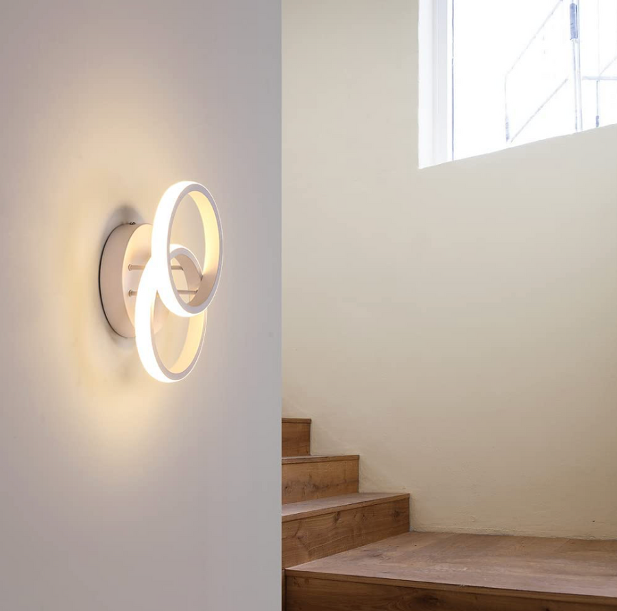 VERTEX Circula LED Chandelier Overlapping Circles, 44W, 2 Circles, Cold/Warm/Neutral Light, White