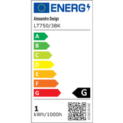 LED chandelier with remote control 73W, 3 Elements, Cold/Warm/Neutral light, Dimmable, Black, LT750/3BK