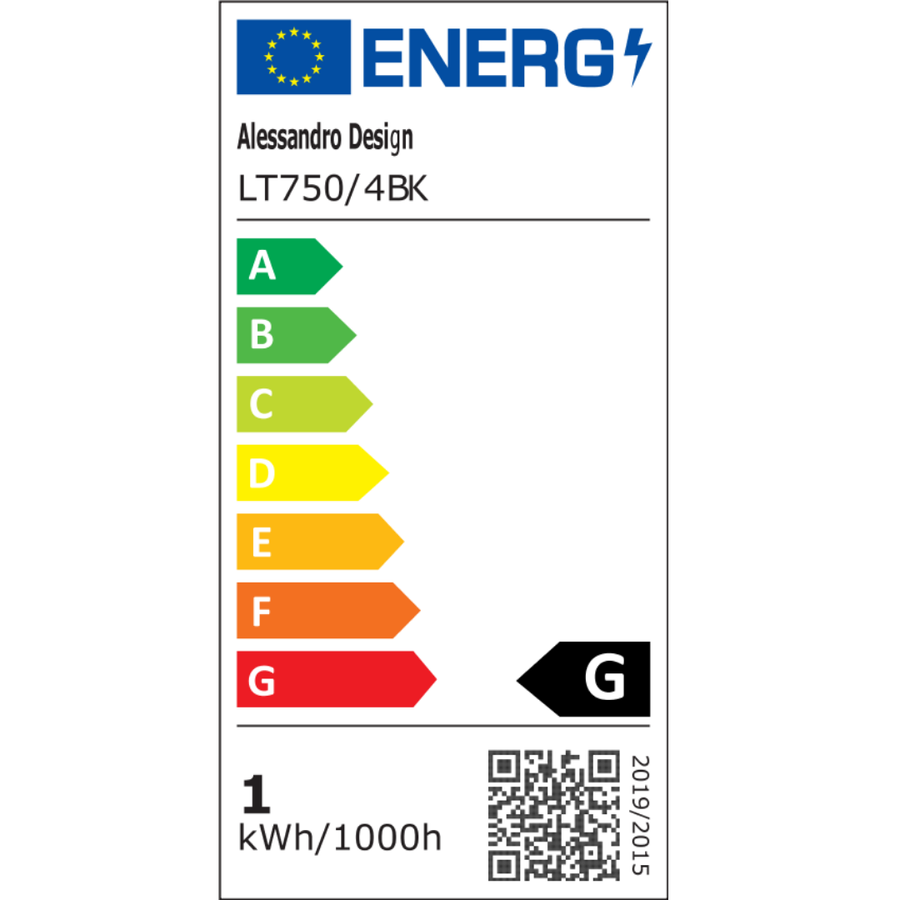 LED chandelier with remote control 98W, 4 Elements, Cold/Warm/Neutral light, Dimmable, Black