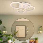 LED chandelier with remote control BETTY 44W, 4 Circles, Cold/Warm/Neutral light, Dimmable, White