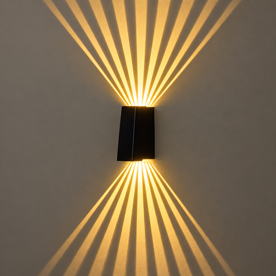 CALMO Outdoor LED Wall Light, 8W, Warm Light, IP65, Aluminum, Black