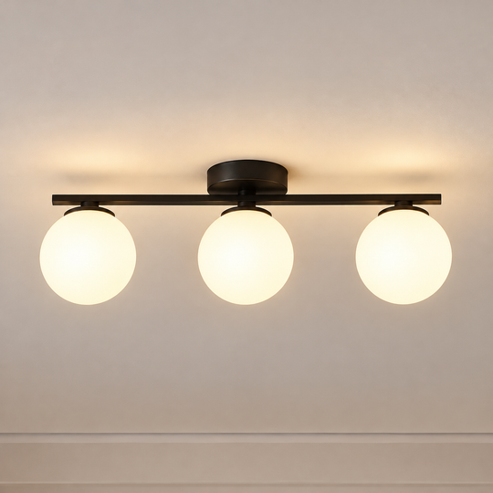 ORI crystal chandelier, 46cm, 3xG9, Globes, Black