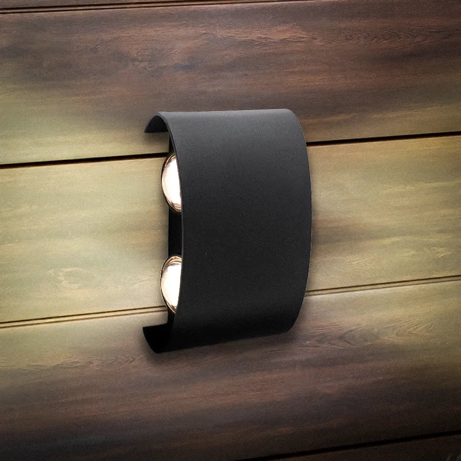 Fantas Outdoor and Indoor LED Wall Lamp, 4 Sources x 1W, IP65, Metallic, Black, 3000K