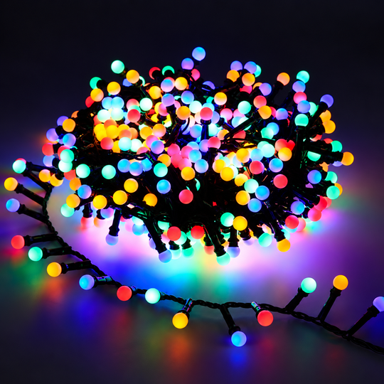 Mini Balls Linear Christmas Installation, Multicolored Light, 1000cm, 300 LEDs, IP44