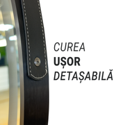 Mirror LED Round 60cm Celesti Majesti Noir Eleva MotionGlow Marcello Dimable Clock Defrition System