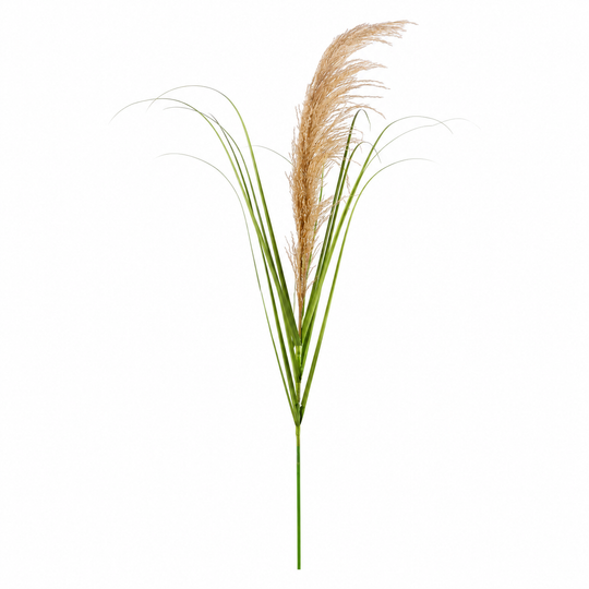 Artificial Plant Ornamental Grass, 110 cm, Reed and Grass, Green and Brown, No Pot