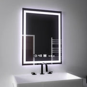Rectangular LED mirror, 45x60cm, Verite MotionGlow Marcello, Demister System, Clock & Thermometer, Dimmable
