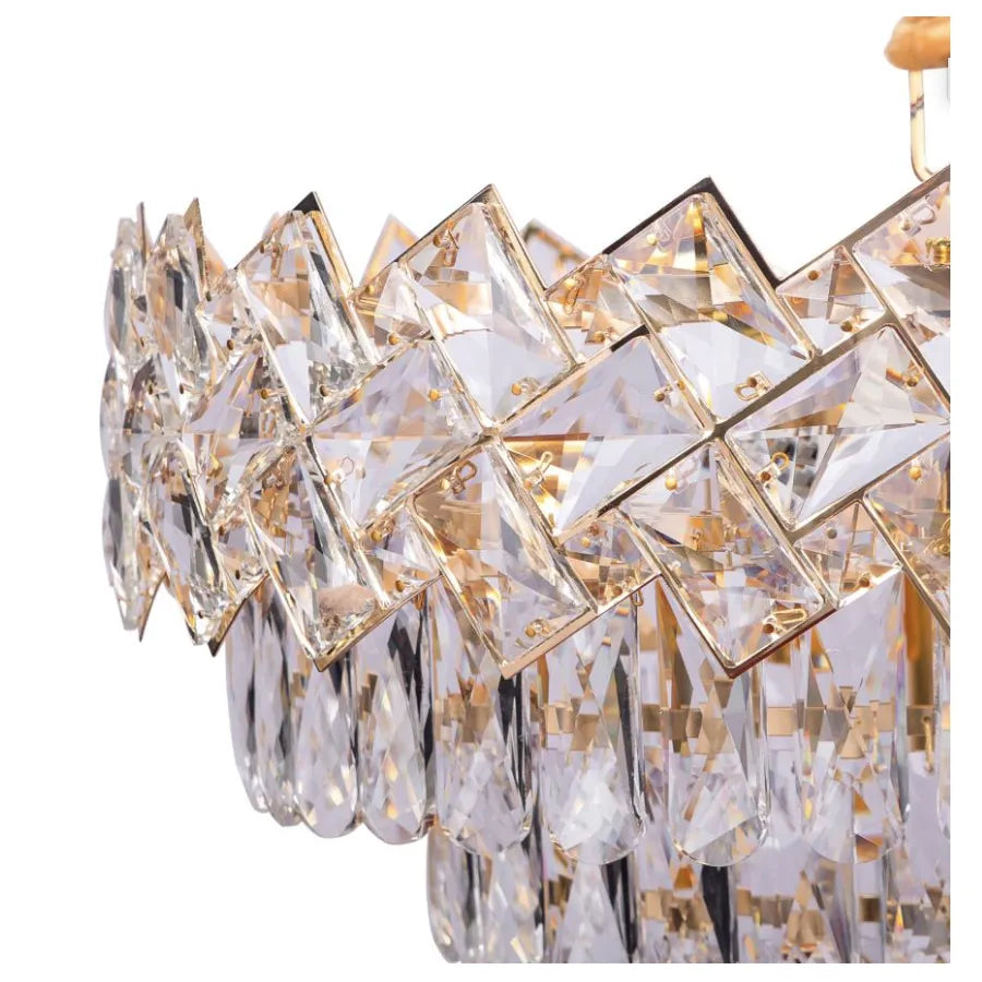 WINDSOR Nobile Crystal Chandelier 5xE27, Diameter 40cm, Shiny Gold, Adjustable Height