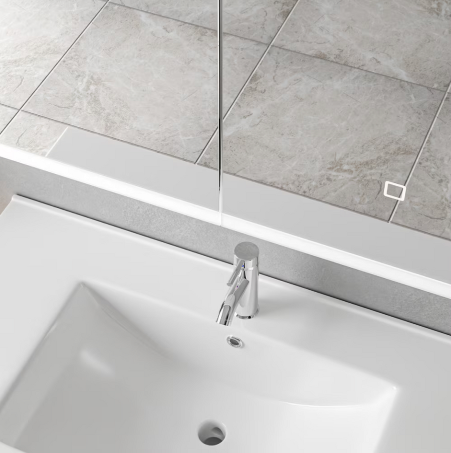 Ingrid Wardrobe With LED Mirror DBP123 80x70 White