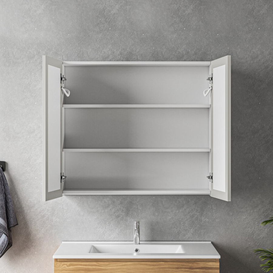 Ingrid Wardrobe With LED Mirror DBP123 80x70 White