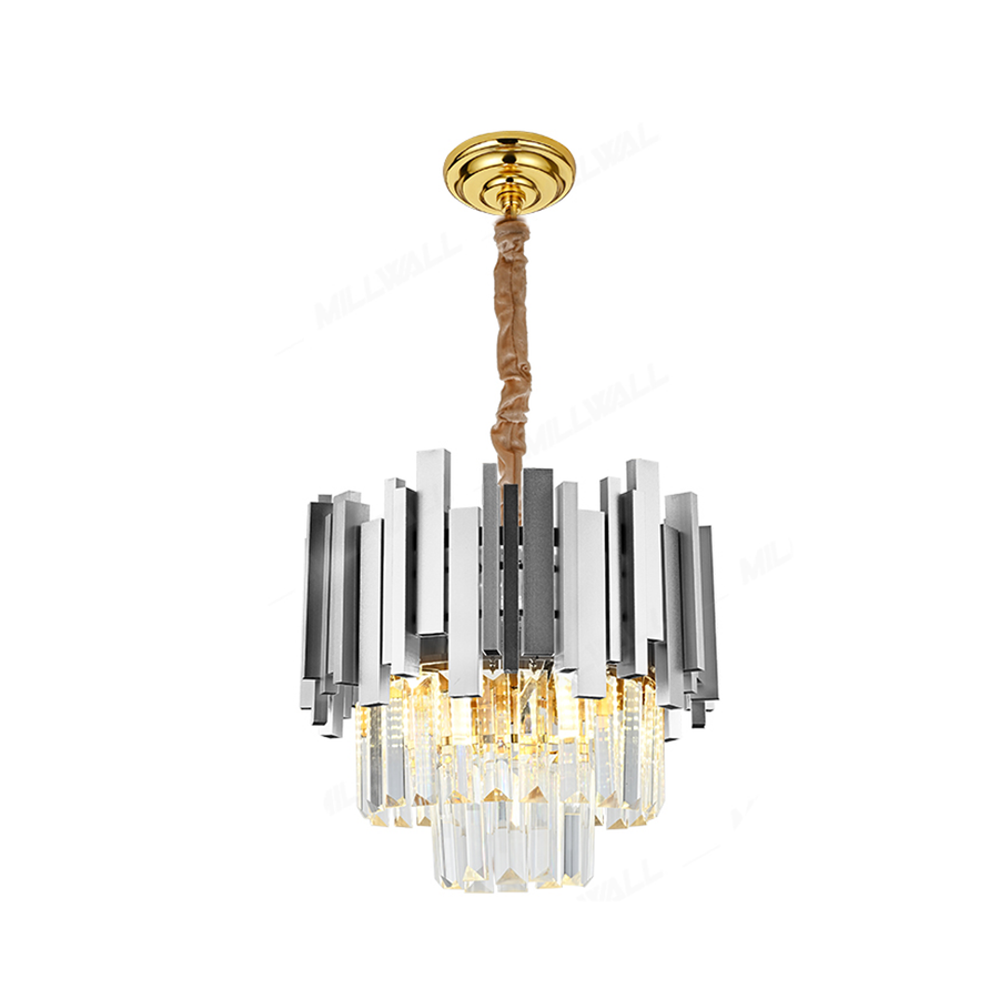 BLOIS Nobile Crystal Chandelier 5xE14, Diameter 40cm, Silver, Adjustable Height