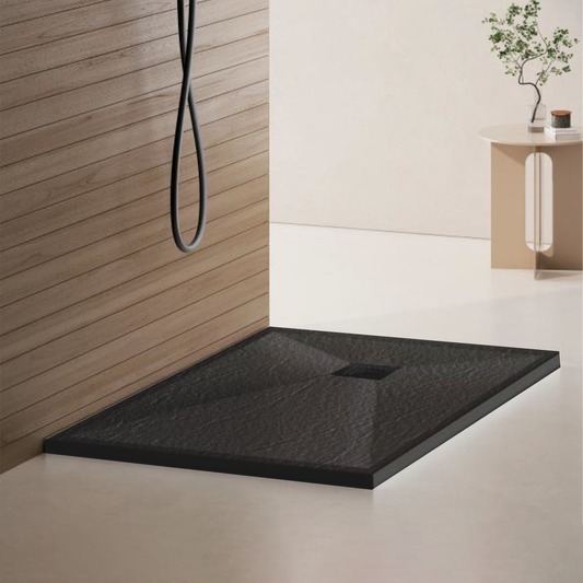 Rectangular shower tray 80x120 cm, slim 3 cm, dark gray