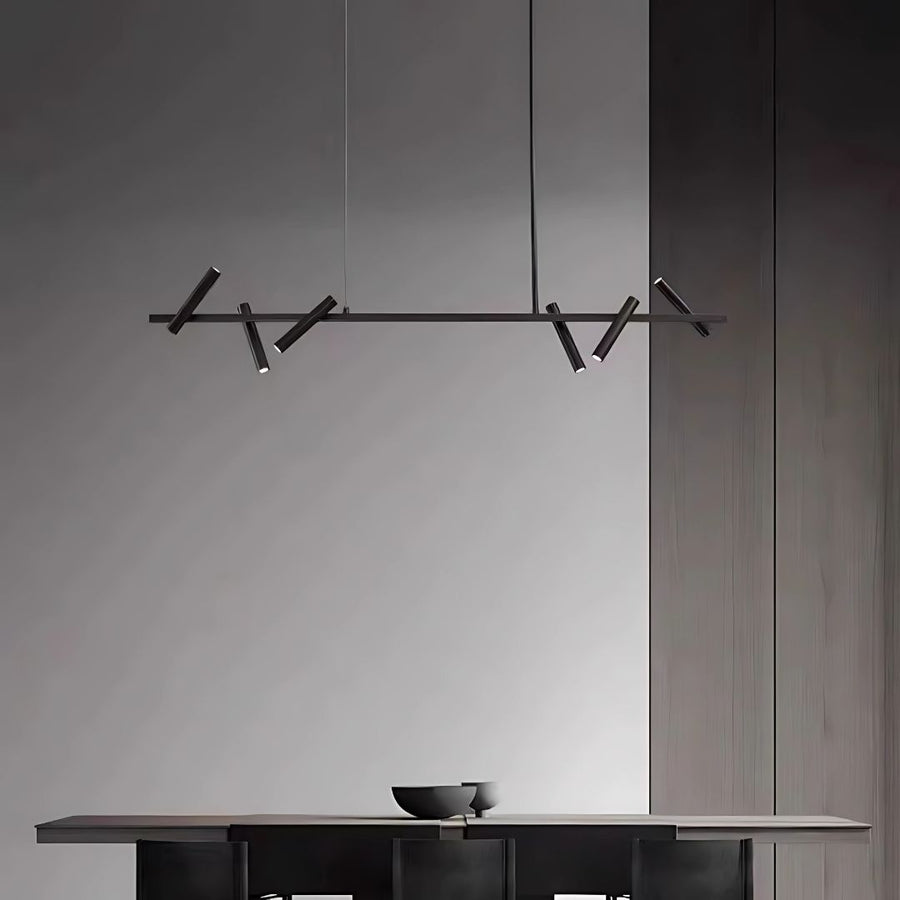 LED chandelier with Harman remote control, 23W, 6 Sources, Neutral Light, Black