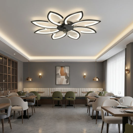 ANEMO Fan LED Chandelier with Remote Control, 47W, D87cm, Cold/Neutral/Warm Light, Black
