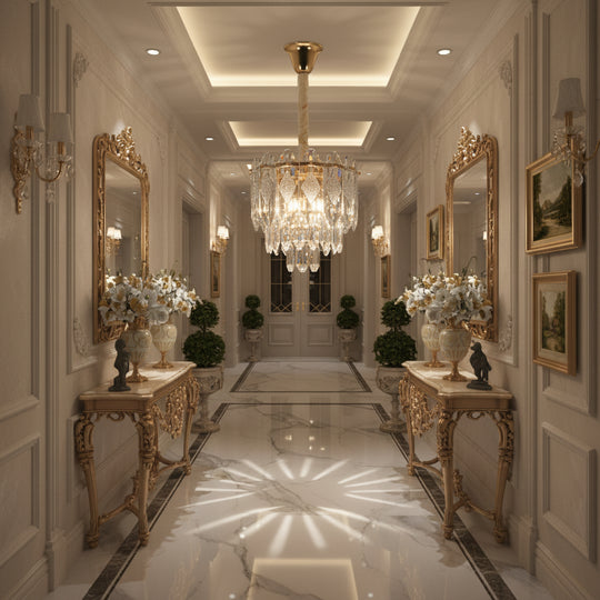 Crystal Chandelier VELVET Petito, 3xE14, D30 cm, Gold, Adjustable Height, Metal and Crystal