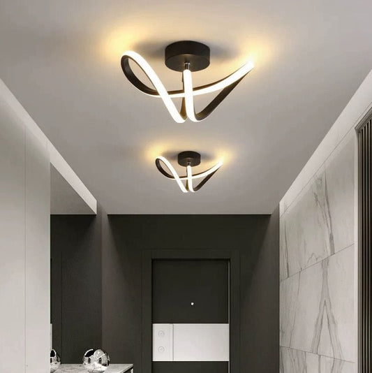 VERTEX Pulse LED Chandelier, 24W, Wavy, Cold/Warm/Neutral Light, Black