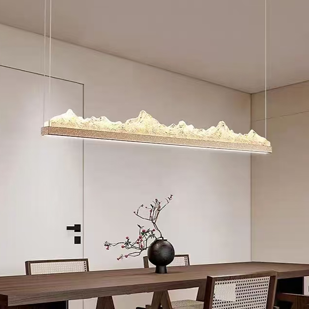 Suspended LED chandelier with remote control MATHIAS 27W, Cold/Warm/Neutral light, Dimmable, Adjustable height, Gold