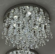 Round Alberian LED chandelier, 20W, cold/hot/neutral light, crystal, glossy chromium