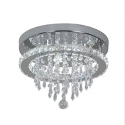 Round Alberian LED chandelier, 20W, cold/hot/neutral light, crystal, glossy chromium
