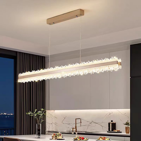 Suspended LED chandelier with remote control RENZO 56W, Cold/Warm/Neutral light, Dimmable, Height Adjustable, Gold