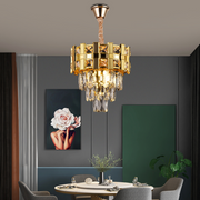 Cristal chandelier Aurelio Vesta 3xe14, 30cm diameter, glossy gold, rebrable height