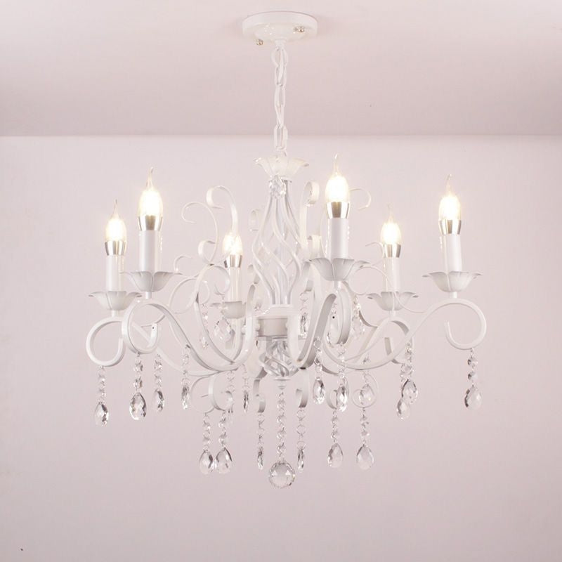 DELLI SANTI Chandelier 6xE14, Diameter 49cm, White, Adjustable Height