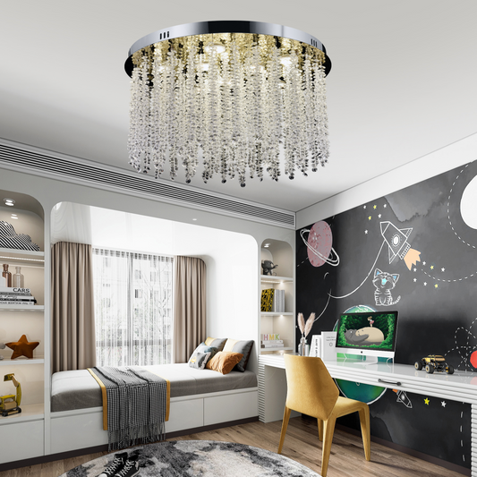 Crystal LED Chandelier LLC215/400WH Round, 22W, Cold/Warm/Neutral Light, Crystal, Gold