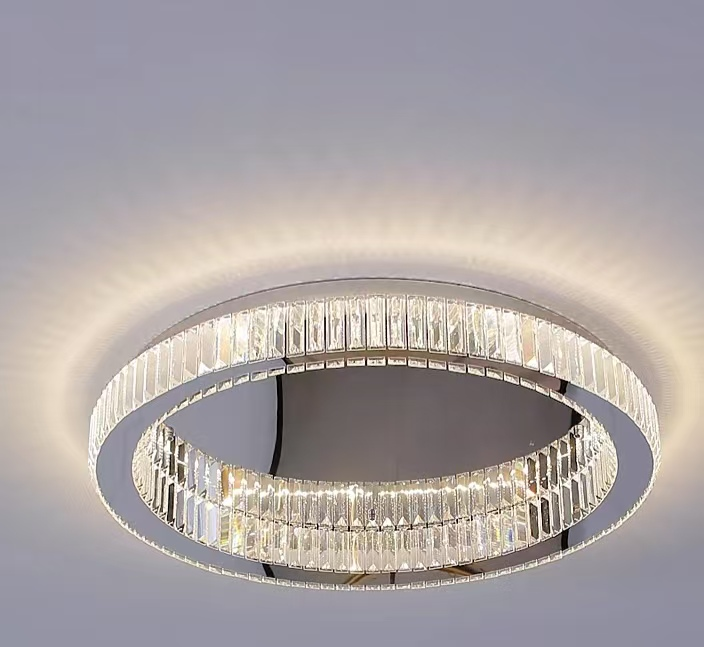 Crystal LED Chandelier with Remote Control Latifah 118W Silver