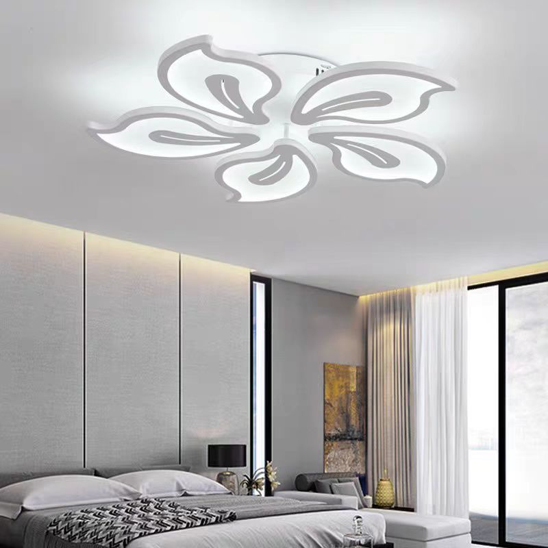 LED chandelier with remote control JASMINE 73W, 5 Petals, Cold/Warm/Neutral light, Dimmable, White