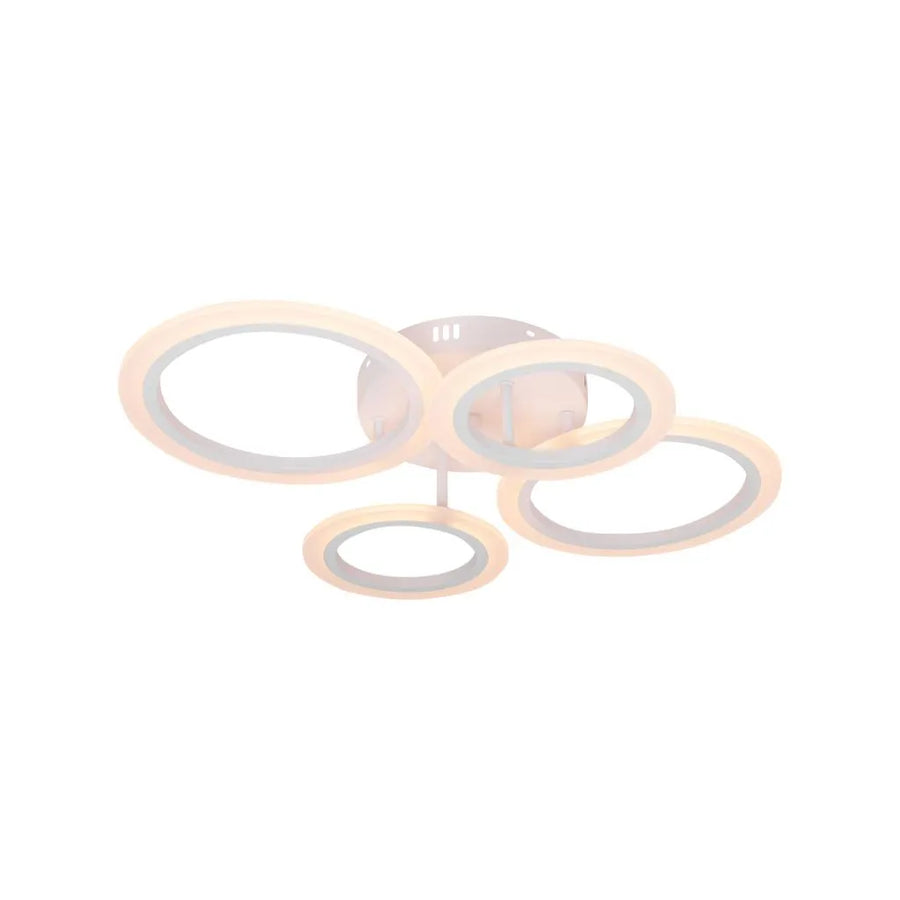 LED chandelier with remote control BETTY 44W, 4 Circles, Cold/Warm/Neutral light, Dimmable, White