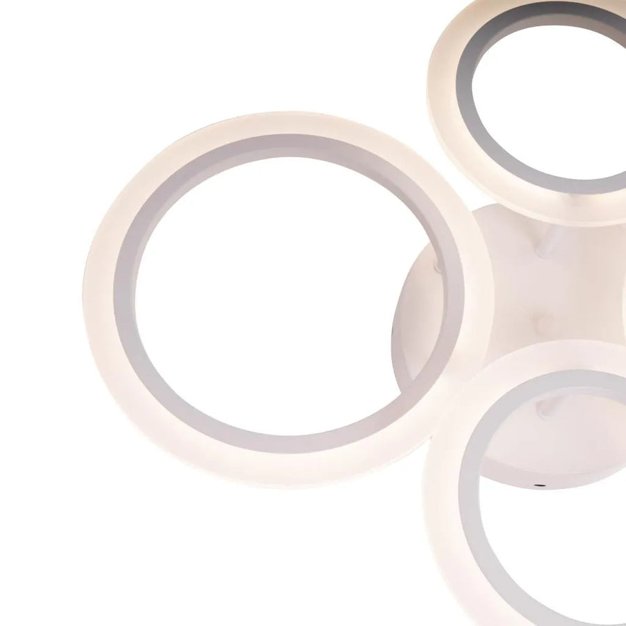 LED chandelier with remote control BETTY 44W, 4 Circles, Cold/Warm/Neutral light, Dimmable, White