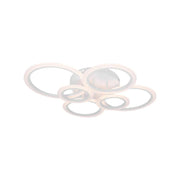 LED chandelier with remote control BETTY 82W, 6 Circles, Cold/Warm/Neutral light, Dimmable, White