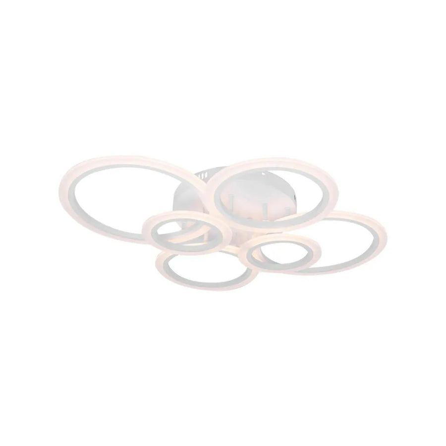 LED chandelier with remote control BETTY 82W, 6 Circles, Cold/Warm/Neutral light, Dimmable, White